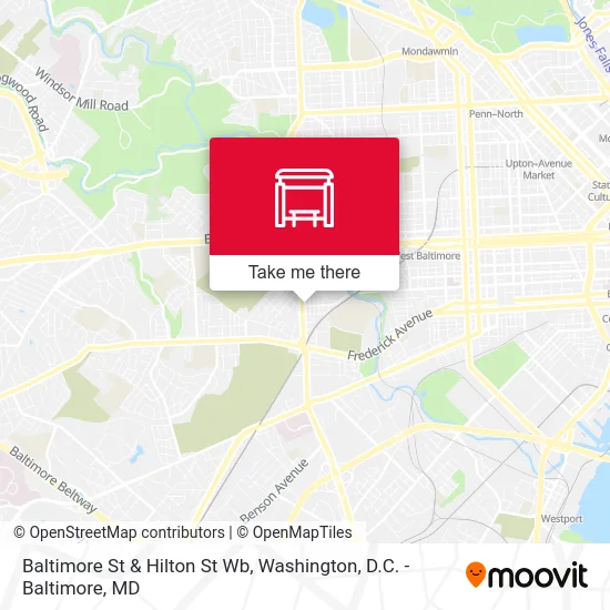 Baltimore St & Hilton St Wb map