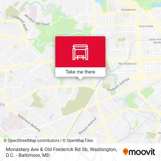 Monastery Ave & Old Frederick Rd Sb map