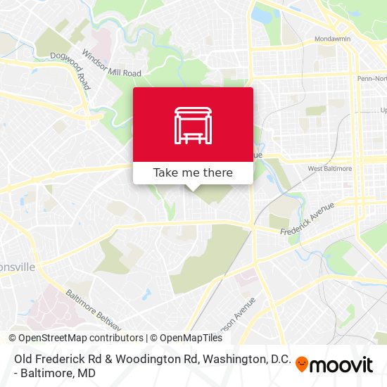 Old Frederick Rd & Woodington Rd map