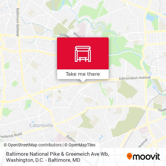 Baltimore National Pike & Greenwich Ave Wb map