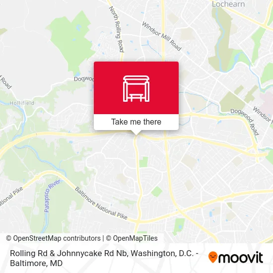 Rolling Rd & Johnnycake Rd Nb map