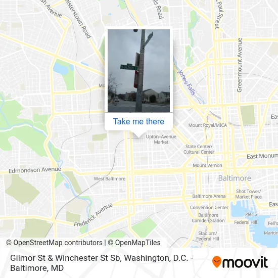 Gilmor St & Winchester St Sb map