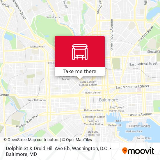 Dolphin St & Druid Hill Ave Eb map