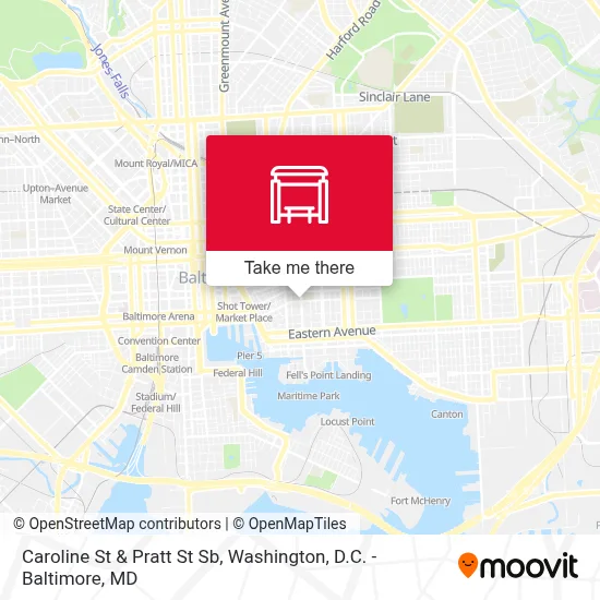 Caroline St & Pratt St Sb map