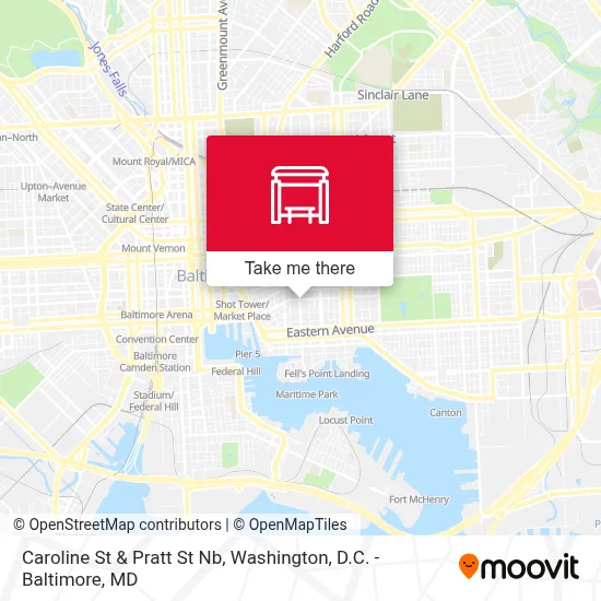 Caroline St & Pratt St Nb map