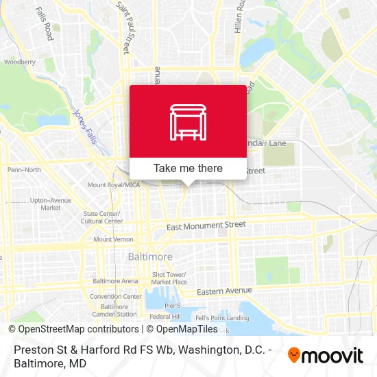 Preston St & Harford Rd FS Wb map