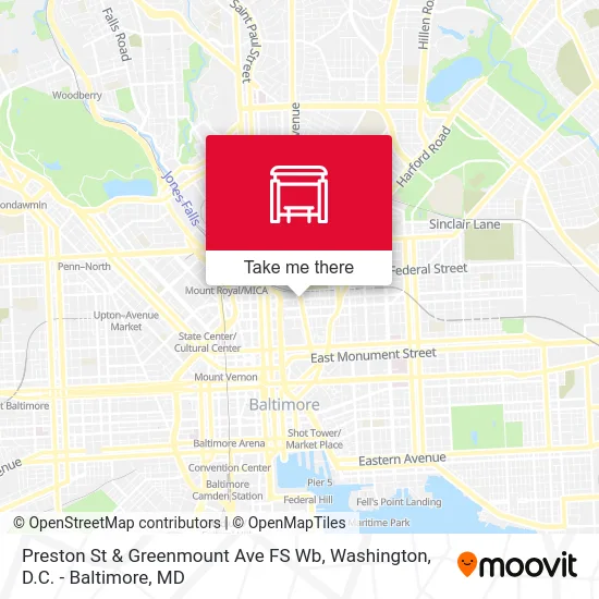 Preston St & Greenmount Ave FS Wb map