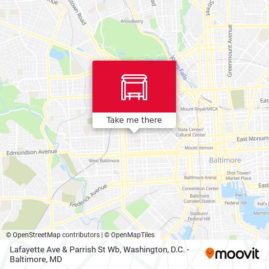 Lafayette Ave & Parrish St Wb map