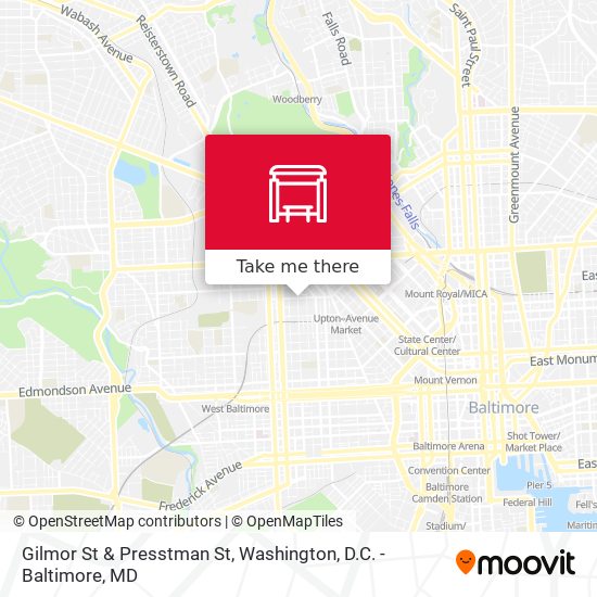 Gilmor St & Presstman St map