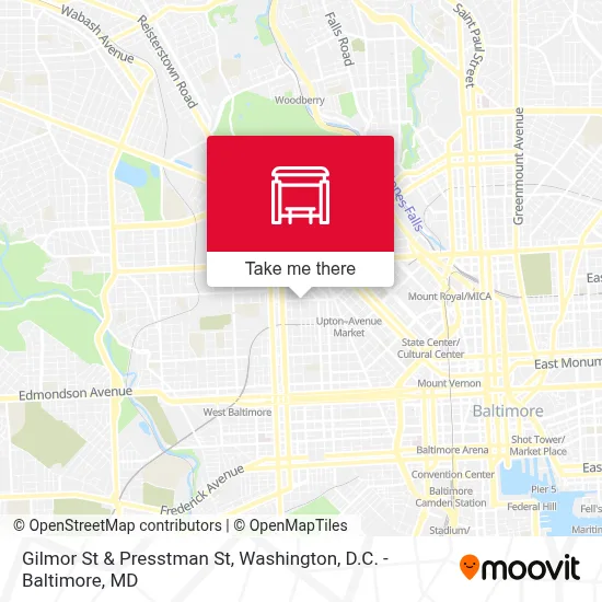 Gilmor St & Presstman St map