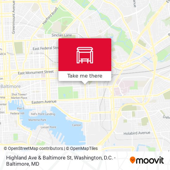 Highland Ave & Baltimore St map