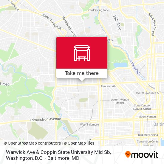 Mapa de Warwick Ave & Coppin State University Mid Sb