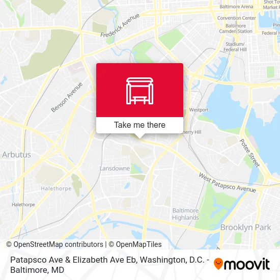 Patapsco Ave & Elizabeth Ave Eb map