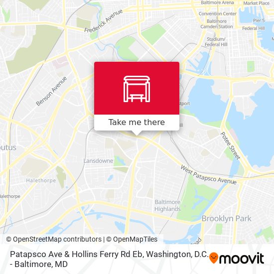Patapsco Ave & Hollins Ferry Rd Eb map