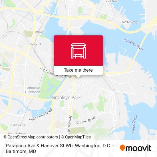 Patapsco Ave & Hanover St Wb map