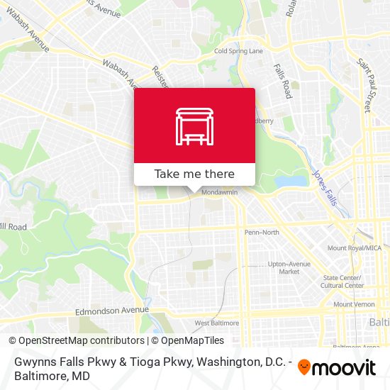 Gwynns Falls Pkwy & Tioga Pkwy map