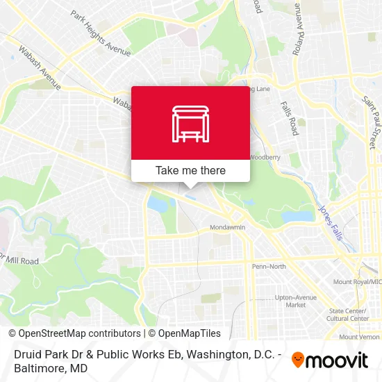 Druid Park Dr & Public Works Eb map