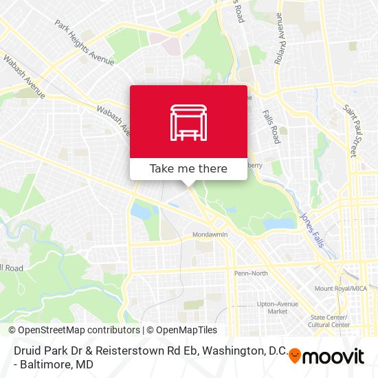 Druid Park Dr & Reisterstown Rd Eb map