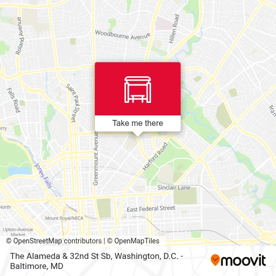 The Alameda & 32nd St Sb map