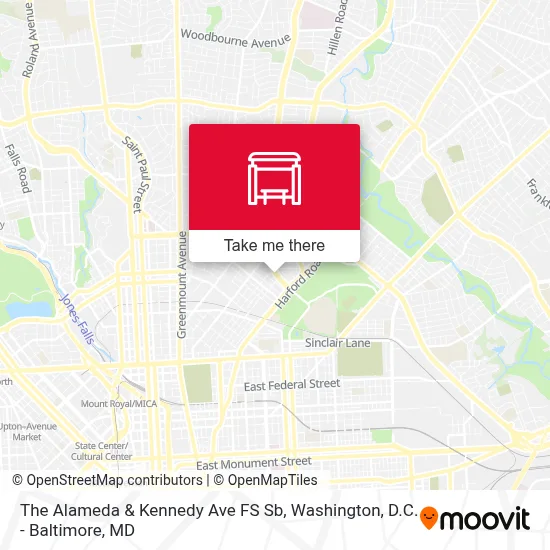The Alameda & Kennedy Ave FS Sb map