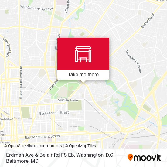 Erdman Ave & Belair Rd FS Eb map