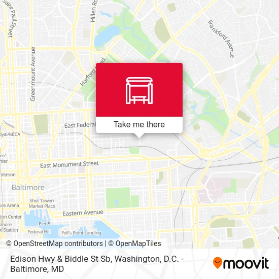 Edison Hwy & Biddle St Sb map