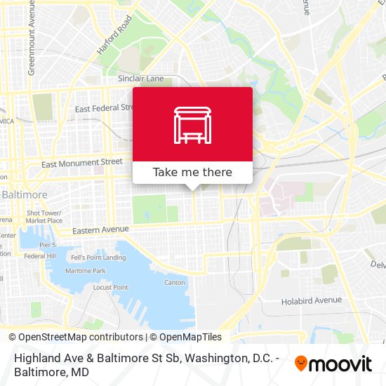 Highland Ave & Baltimore St Sb map