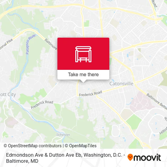 Edmondson Ave & Dutton Ave Eb map