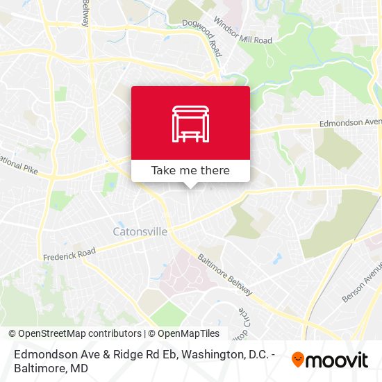 Edmondson Ave & Ridge Rd Eb map