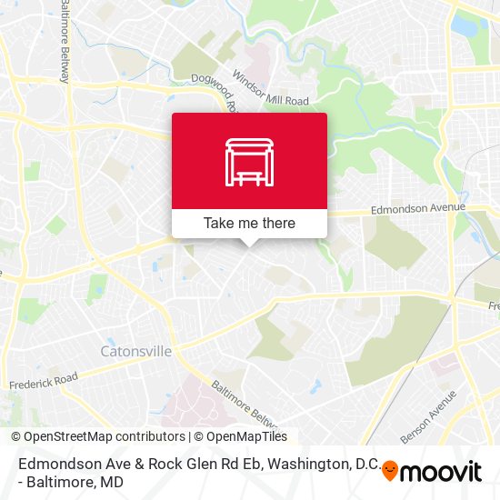 Edmondson Ave & Rock Glen Rd Eb map