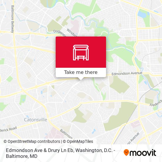 Edmondson Ave & Drury Ln Eb map