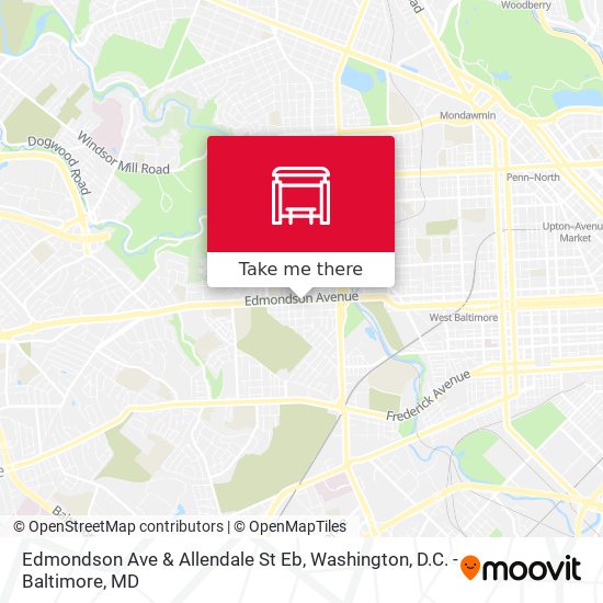 Mapa de Edmondson Ave & Allendale St Eb