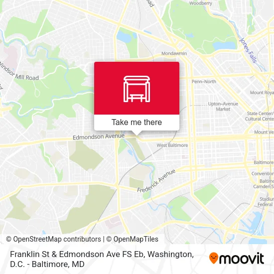 Franklin St & Edmondson Ave FS Eb map