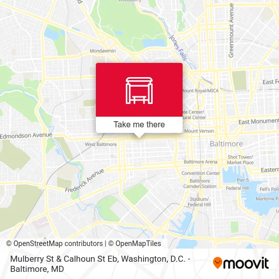 Mulberry St & Calhoun St Eb map