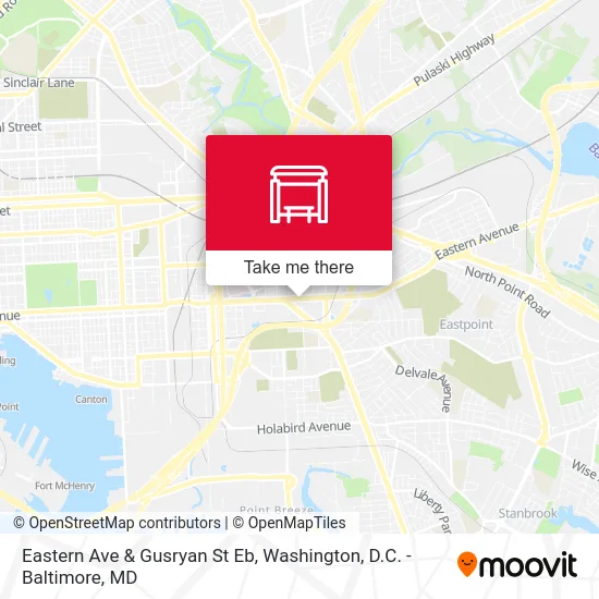 Eastern Ave & Gusryan St Eb map