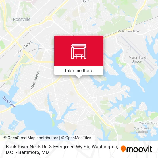 Back River Neck Rd & Evergreen Wy Sb map