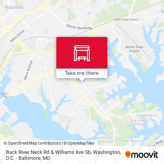 Back River Neck Rd & Williams Ave Sb map