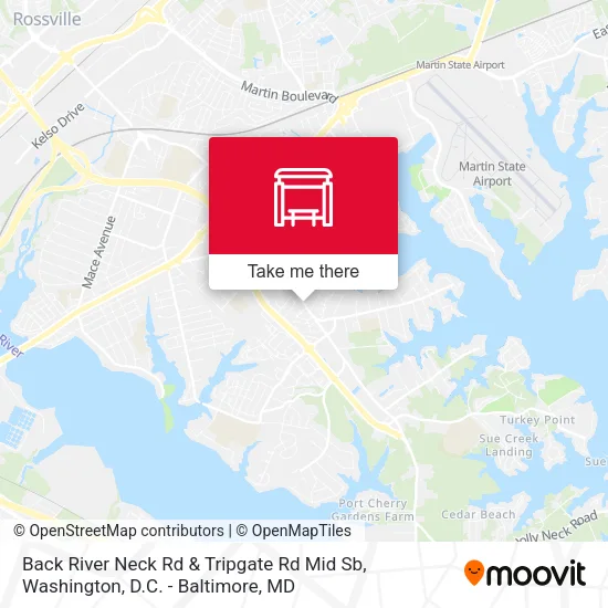 Back River Neck Rd & Tripgate Rd Mid Sb map