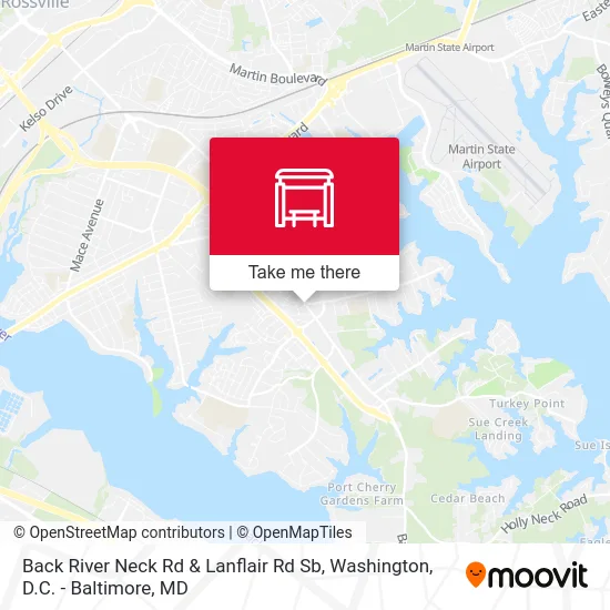 Back River Neck Rd & Lanflair Rd Sb map