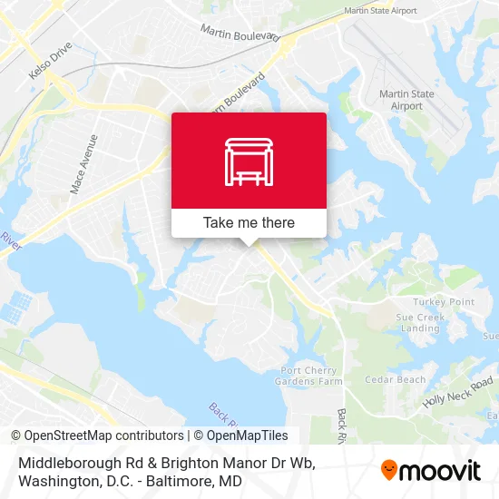 Middleborough Rd & Brighton Manor Dr Wb map