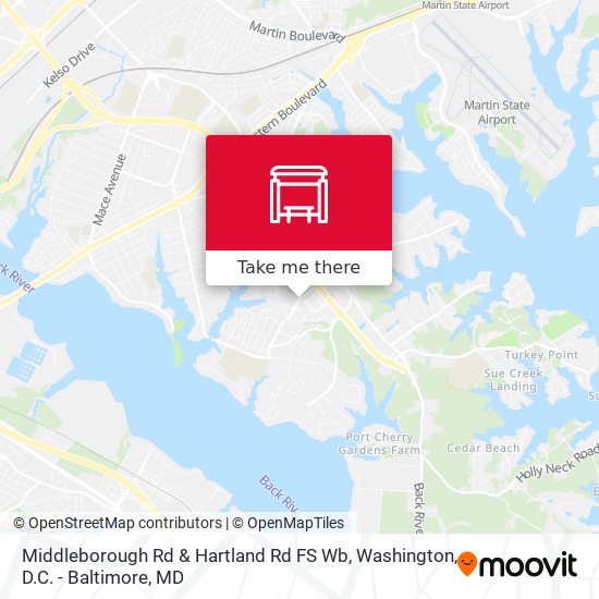 Middleborough Rd & Hartland Rd FS Wb map