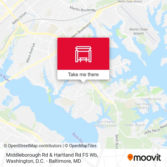 Middleborough Rd & Hartland Rd FS Wb map