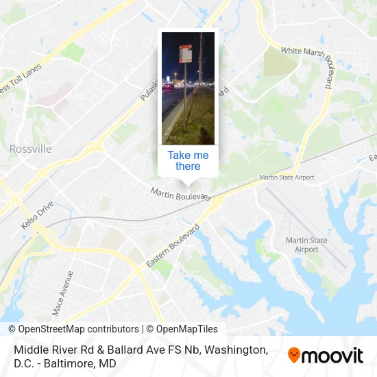 Middle River Rd & Ballard Ave FS Nb map