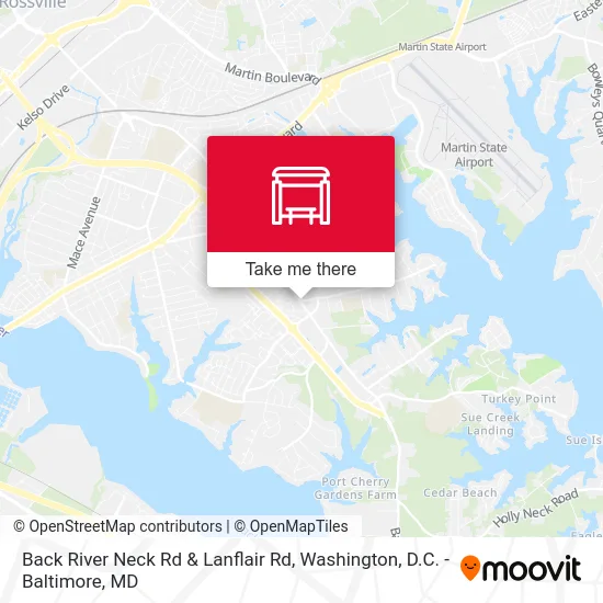Back River Neck Rd & Lanflair Rd map