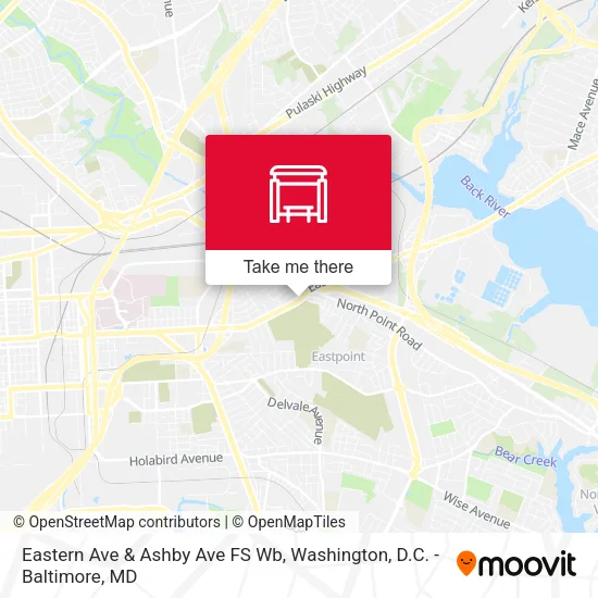Eastern Ave & Ashby Ave FS Wb map