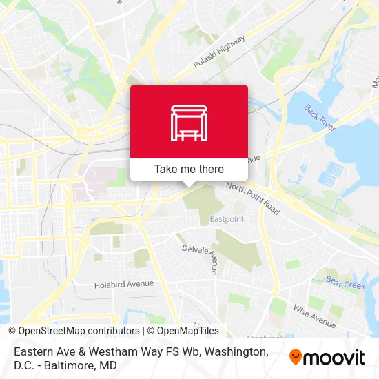 Eastern Ave & Westham Way FS Wb map