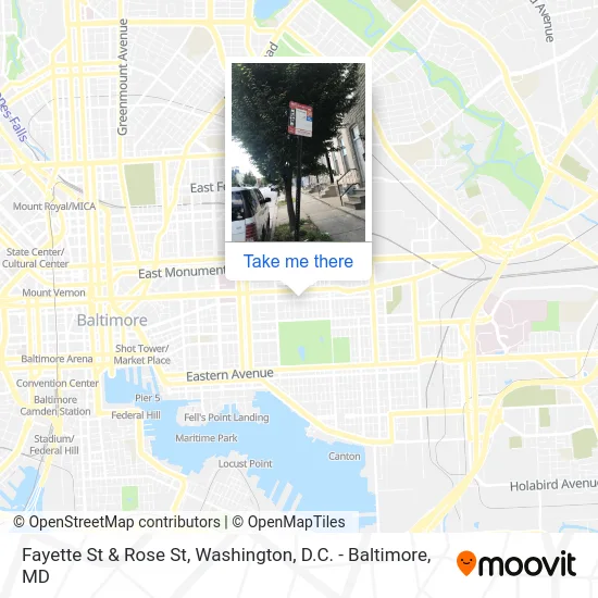 Fayette St & Rose St map