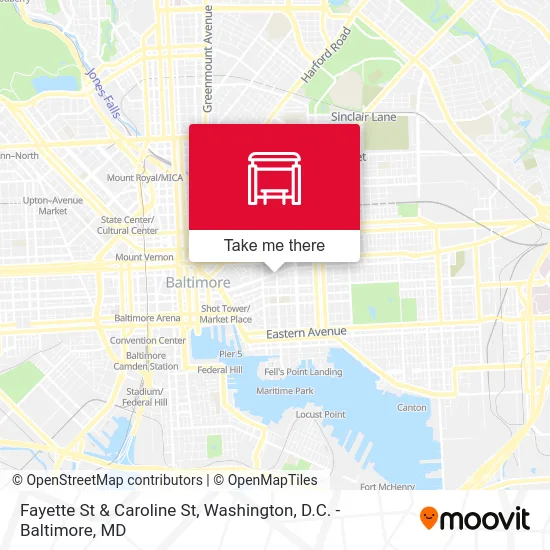 Fayette St & Caroline St map