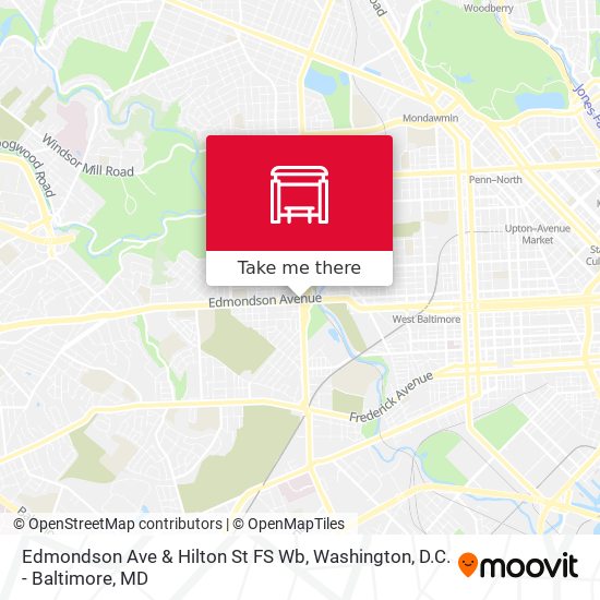 Mapa de Edmondson Ave & Hilton St FS Wb