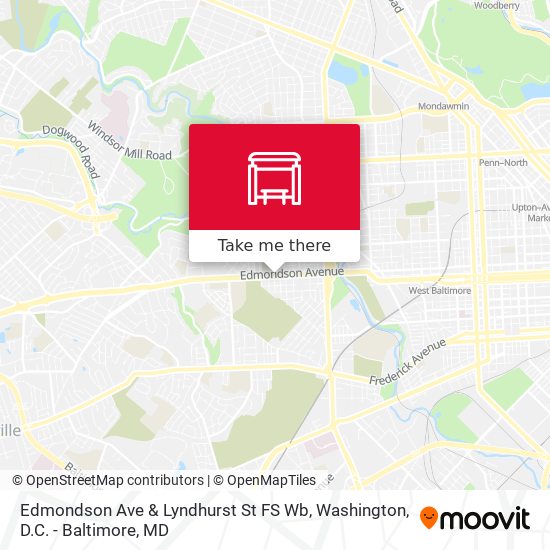 Edmondson Ave & Lyndhurst St FS Wb map
